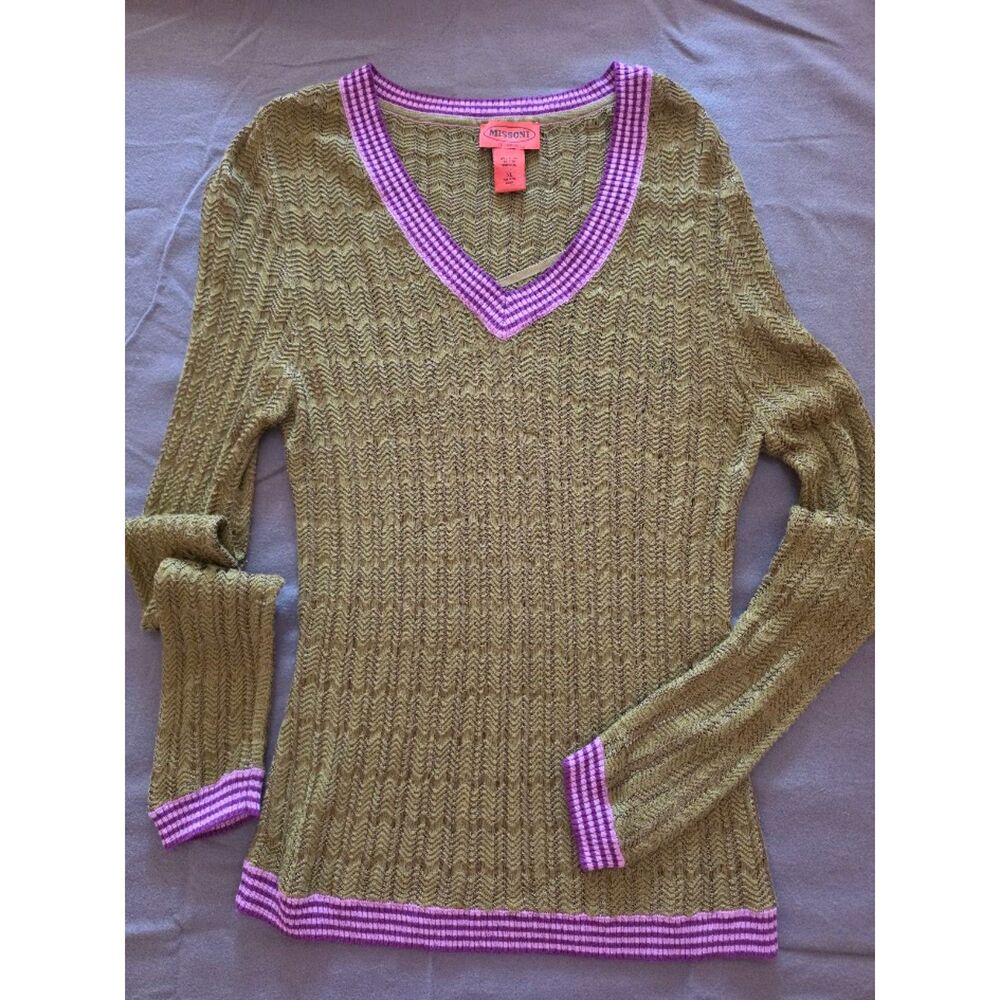 Missoni for Target olive green V-neck sweater Size XL